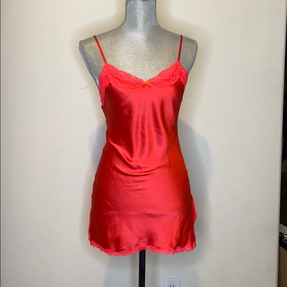 VS Red satin camisolw slip